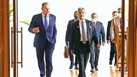 EAM S Jaishankar with his Russian counterpart Sergey Lavrov.