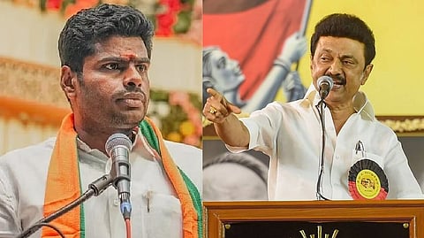 BJP state president K Annamalai; Chief Minister MK Stalin