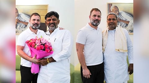 Congress tweets photos of DK Shivakumar, Siddaramaiah with Rahul Gandhi