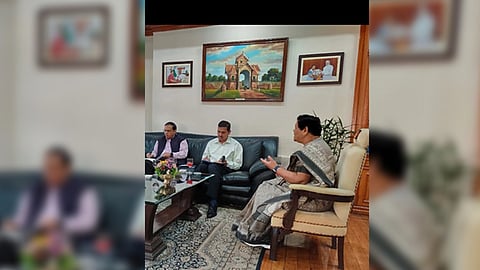 Manipur Governor Anusuiya Uikey in the meeting