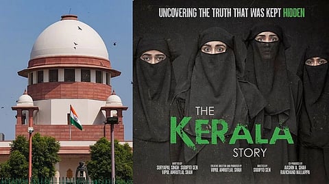 Supreme Court of India (left); Poster of 'The Kerala Story'