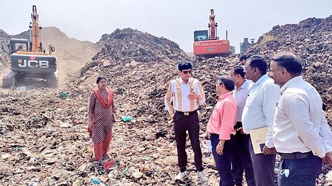 GCC Commissioner Radhakrishnan at the Chetpet bio CNG plant on Wednesday.