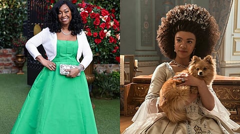 Shonda Rhimes (left); Still from  'Queen Charlotte: A Bridgerton Story'
