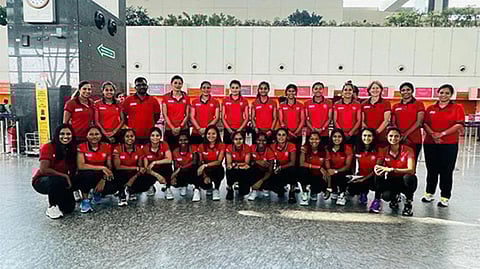 Indian women's hockey team before leaving for Australia