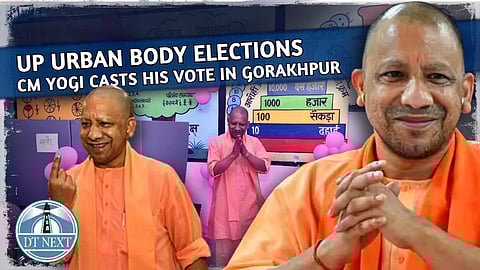 UP urban body elections: CM Yogi casts his vote in Gorakhpur