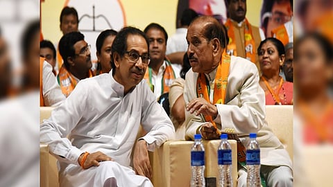 Former Maharashtra Chief Minister Manohar Joshi (right)