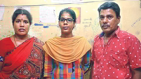 Keerthika with her parents