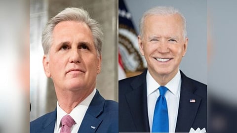US President Joe Biden and Republican House Speaker Kevin McCarthy
