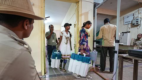 Visuals from a polling booth in Karnataka
