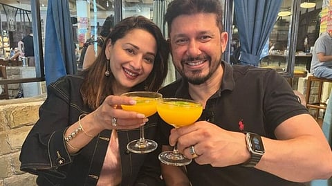 Actor Madhuri Dixit and her husband Shriram Nene