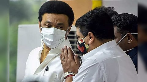 Chief Minister M K Stalin and Palanivel Thiaga Rajan