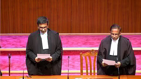 Senior advocate KV Viswanathan takes oath as a Supreme Court judge.