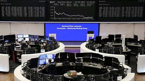 The German share price index DAX graph is pictured at the stock exchange in Frankfurt