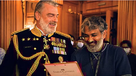 Ray Stevenson with SS. Rajamouli
