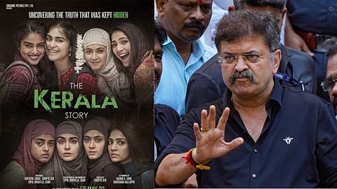 Poster pf 'The Kerala Story' (left); Jitendra Awhad