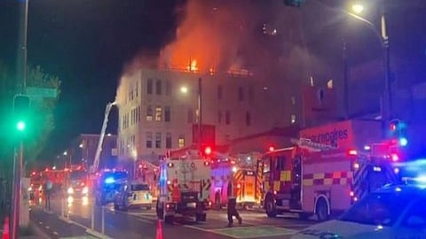 Fire at a 4-storey hostel building in New Zealand's Wellington