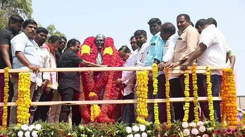 NTK chief coordinator Seeman along with his party office bearers and cadres paid tributes to Aditanar.