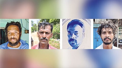 The four men who fatally beat their friend with logs