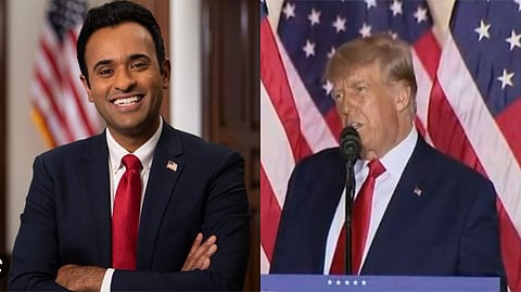 Presidential candidate Vivek Ramaswamy; Former US President Donald Trump