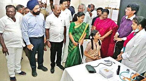 Health Minister Subramanian, Mayor R Priya, Health Secretary Gagandeep Singh Bedi and GCC Commissioner J Radhakrishnan participated in the inauguration