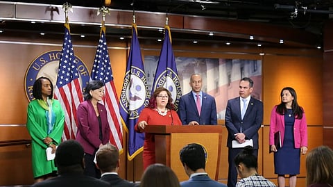 Congresswoman Linda Sanchez and other Democrats