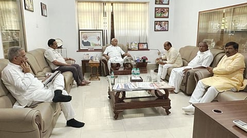 BJP meeting at former Karnataka Chief Minister BS Yediyurappa's residence in Bengaluru.