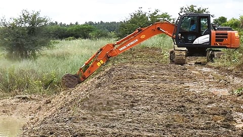 Desilt works in progress at the Delta region