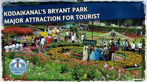 Tourists gathered at the Kodaikanal's bryant park