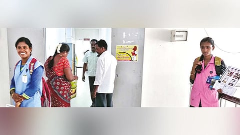 People seeking donations at the entrance of Collectorate