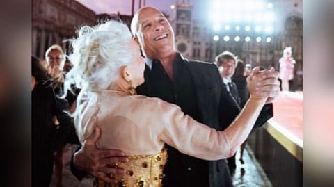 Helen Mirren with Vin Diesel