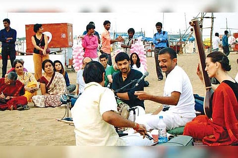 Carnatic vocalist TM Krishna performing at the Urur Olcott Kuppam Vizha