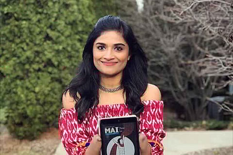 Malvika Iyer with the novel