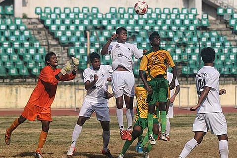 Action during the match between Chennai FC and Chennai United FC in the CFA Senior Division League