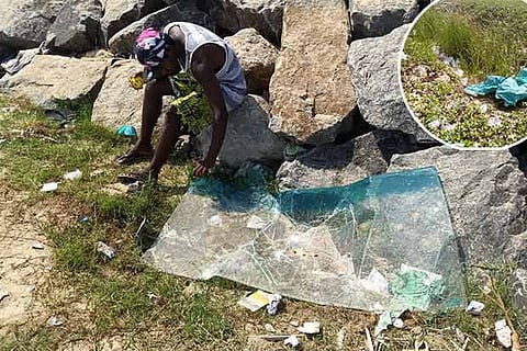 The debris left behind on the beaches after film shoots
