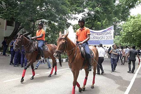 Students of Hindustan Institute of Technology and Science during the anti-ragging campaign