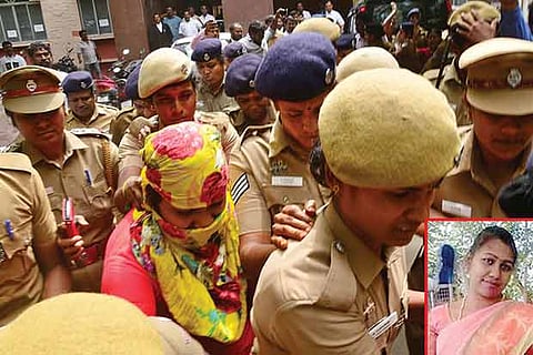 Punitha being taken to the Coimbatore Central Prison after she surrendered