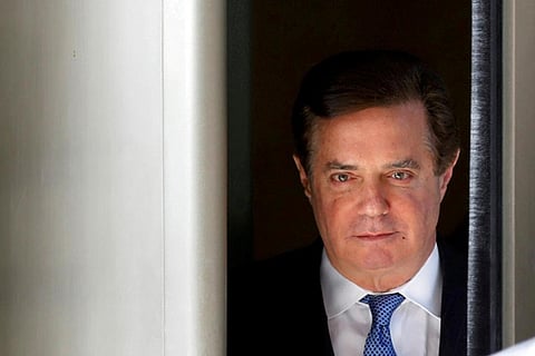 Former Trump campaign manager Paul Manafort departs from US District Court