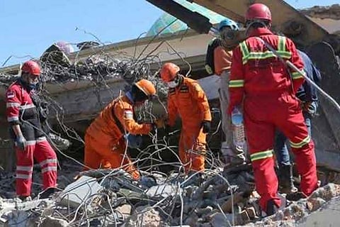 File photo of rescue in Indonesia quakes
