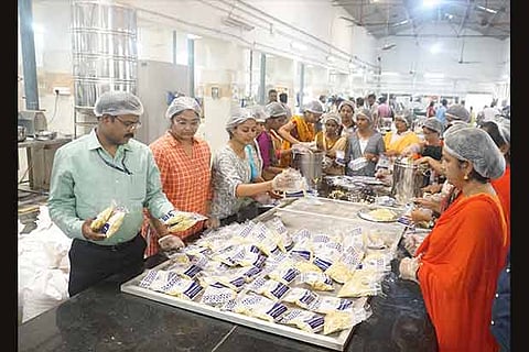 Food items being prepared at the IIFPT campus in Thanjavur on Wednesday