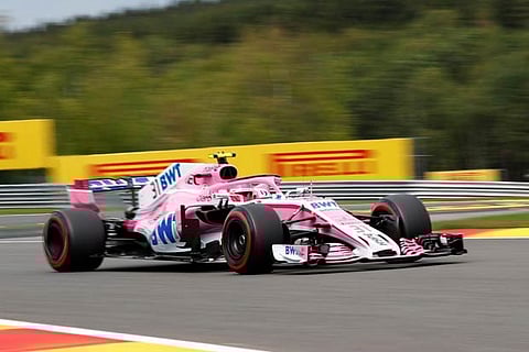 Force India's Esteban Ocon in action during qualifying