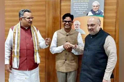 Former Raipur collector OP Choudhary today joined the BJP