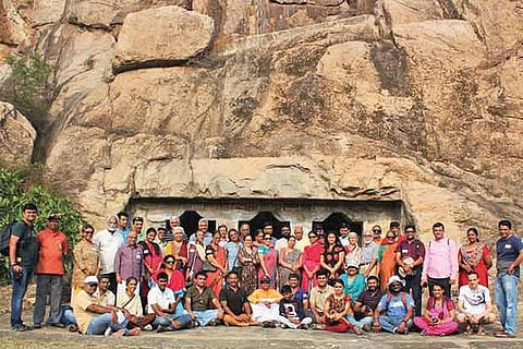 The members of Tamil Heritage Trust with a group of visitors