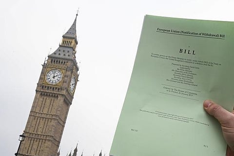 A copy of the Brexit Article 50 bill introduced to seek permission to leave  the EU