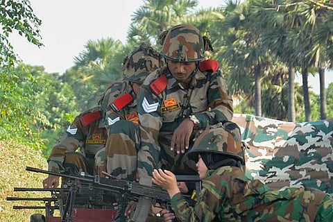 Afghan women officers being trained by Indian Army during one of the practice sessions at OTA on Wednesday