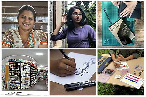 Priya and Amritha ; Decoupage and mixed media are the current favourites among craft enthusiasts