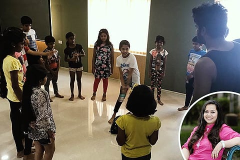 Kids at the workshop (Inset: Singer Pop Shalini)