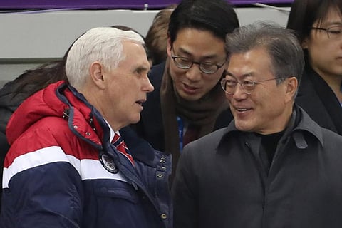 US Vice President Mike Pence and South Korea's President Moon Jae-in