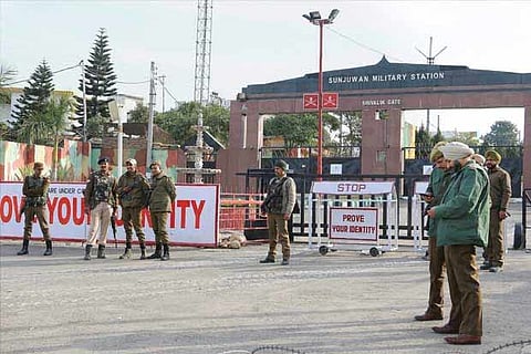 Security forces' personnel deployed at Sunjuwan Military Station.(PTI)