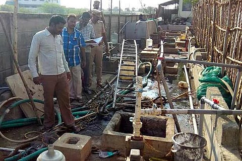 Investigation being carried out near the septic tank at Hotel Hudson on Wednesday