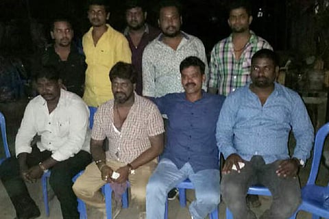 History-sheeter Binu with his associates at the birthday party (file photo)